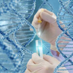 Obesity Fate Set at Birth? Shocking Test Emerges Hands with pipette and test tube surrounded by DNA strands.