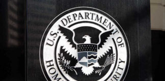 US Department of Homeland Security emblem on wall