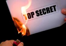 MI5’s SHOCKING Cover-UP — Agent’s BRUTAL Crimes Ignored A hand holding a lighter igniting a paper labeled TOP SECRET as it catches fire