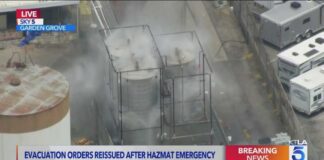 Officials warn toxic tank in Garden Grove could explode