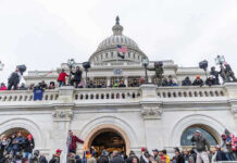 Vague Iran Deal Sparks Bipartisan Panic Crowd gathered on steps of Capitol building.
