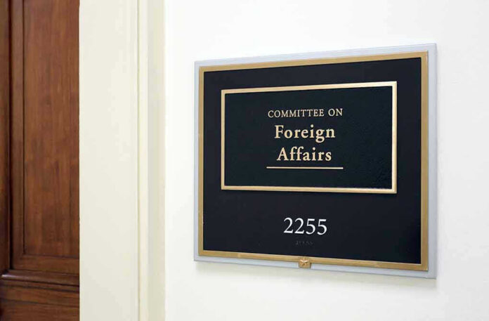 688254355 Signage for the Committee on Foreign Affairs.