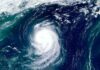 Typhoon Dujuan Nears Tokyo Satellite view of a powerful hurricane swirling over the ocean