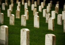 Nation Honors 9/11 Victims on 25th Anniversary Rows of gravestones in a cemetery surrounded by green grass