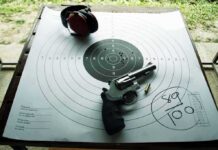 Federal Data: Handguns Dominate U.S. Gun Murders Revolver and ear protection on paper shooting target