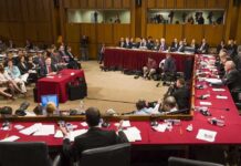 DOJ Reviewed Texts Involving 44 Lawmakers Patrick Leahy and Samuel Alito at a Senate hearing with committee and press present